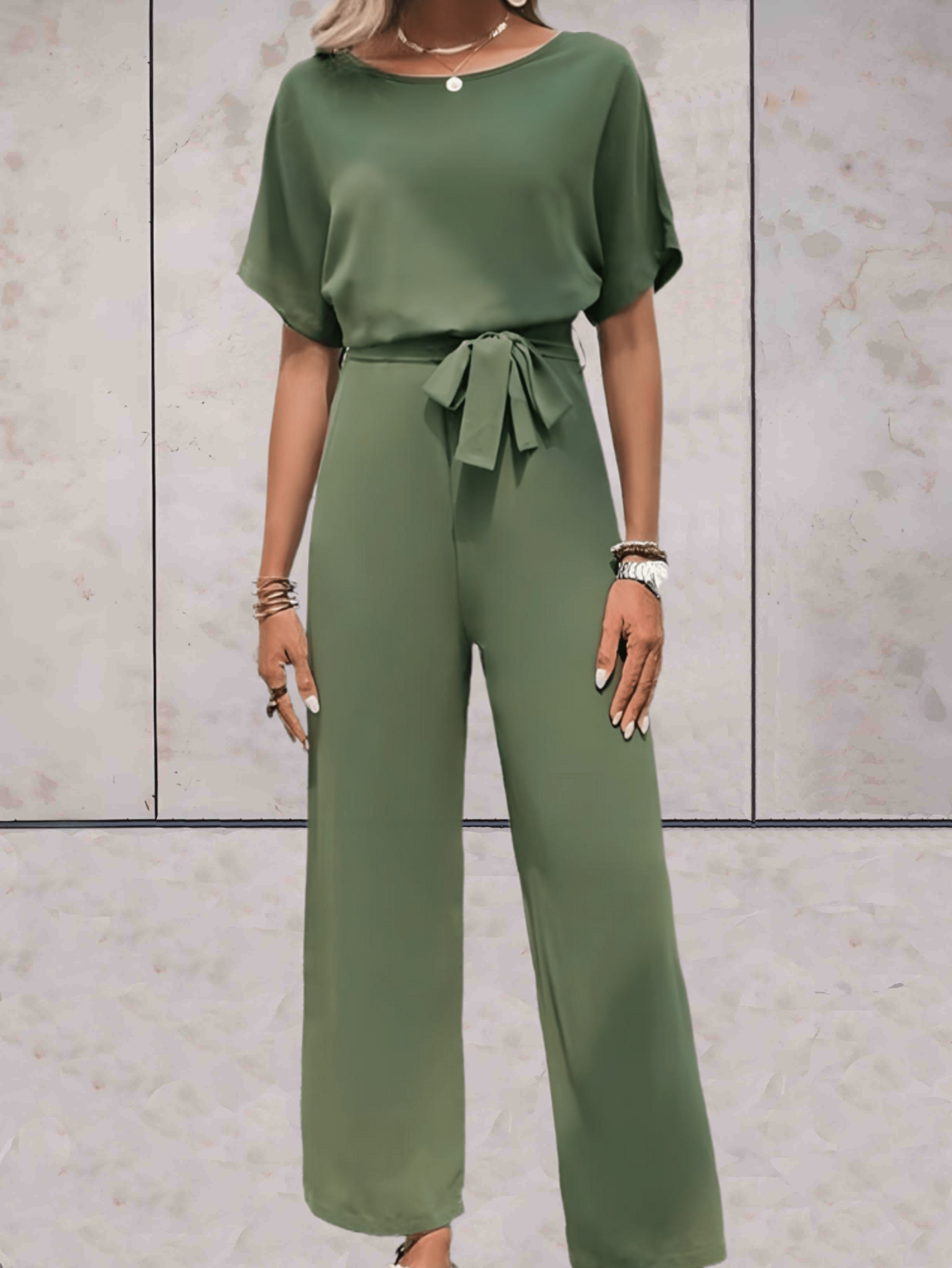 Cali | Women's Two Piece Set Short Sleeve Top Wide Leg Pants