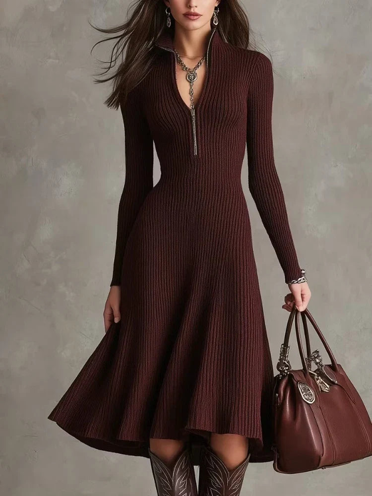 Selyn Quarter Zip Sweater Dress