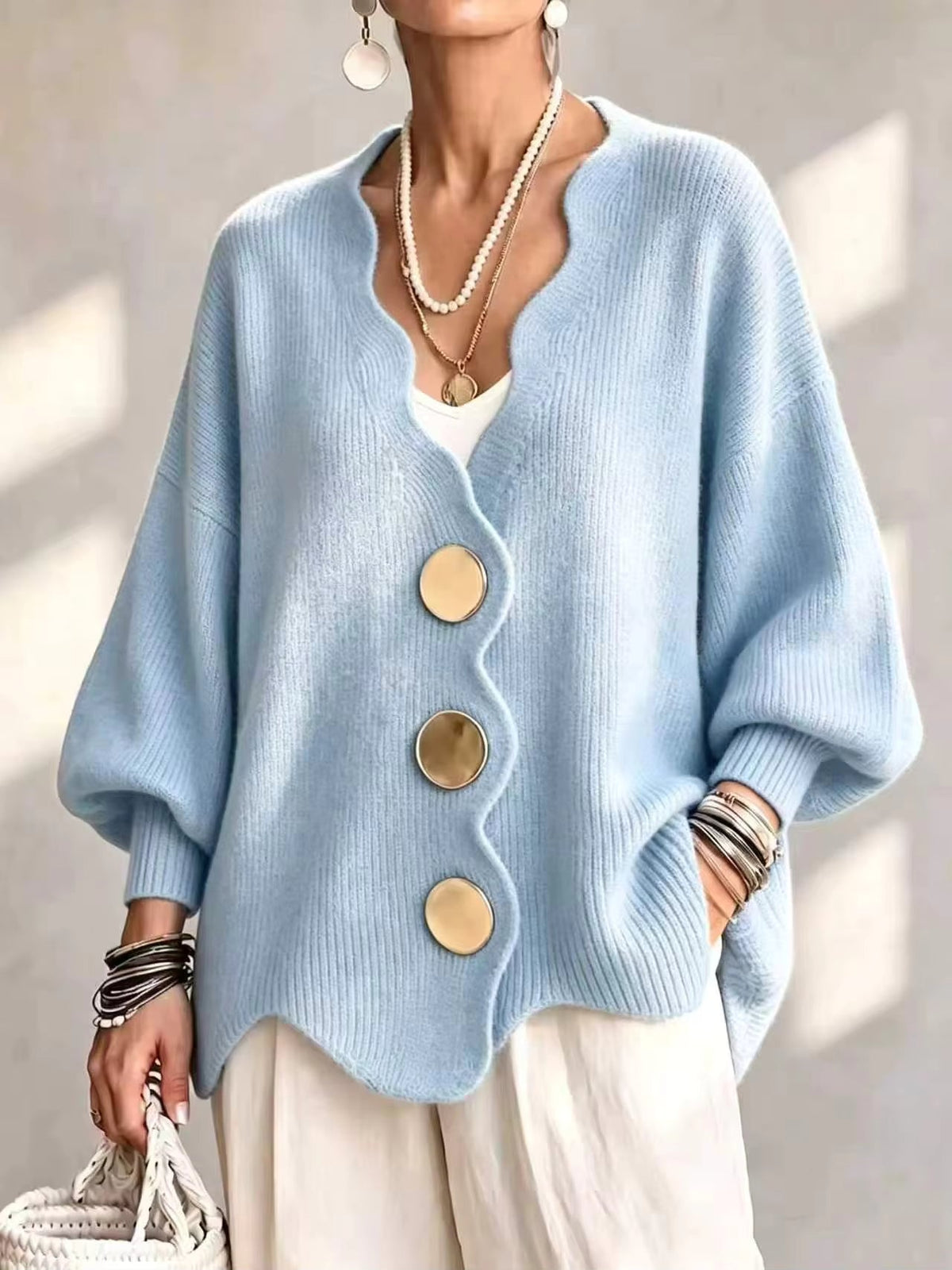 Madison - Loose Button Knit Cardigan