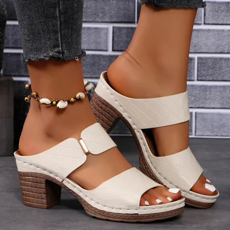 Keira | Women's Arch Support Block Heel Flat Sandals