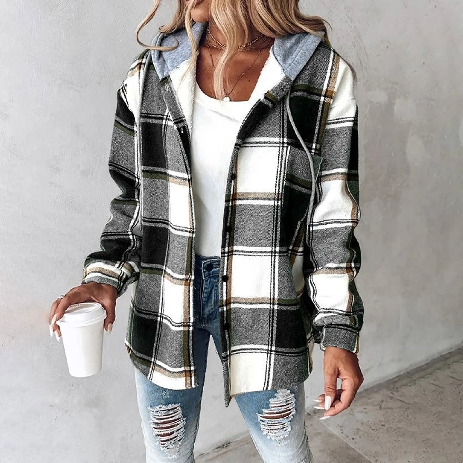 Carmen | Checkered Lined Cardigan Women