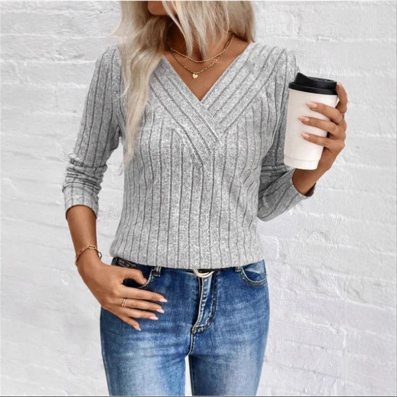 Quinn | Elegant Sunken Stripe Sweater