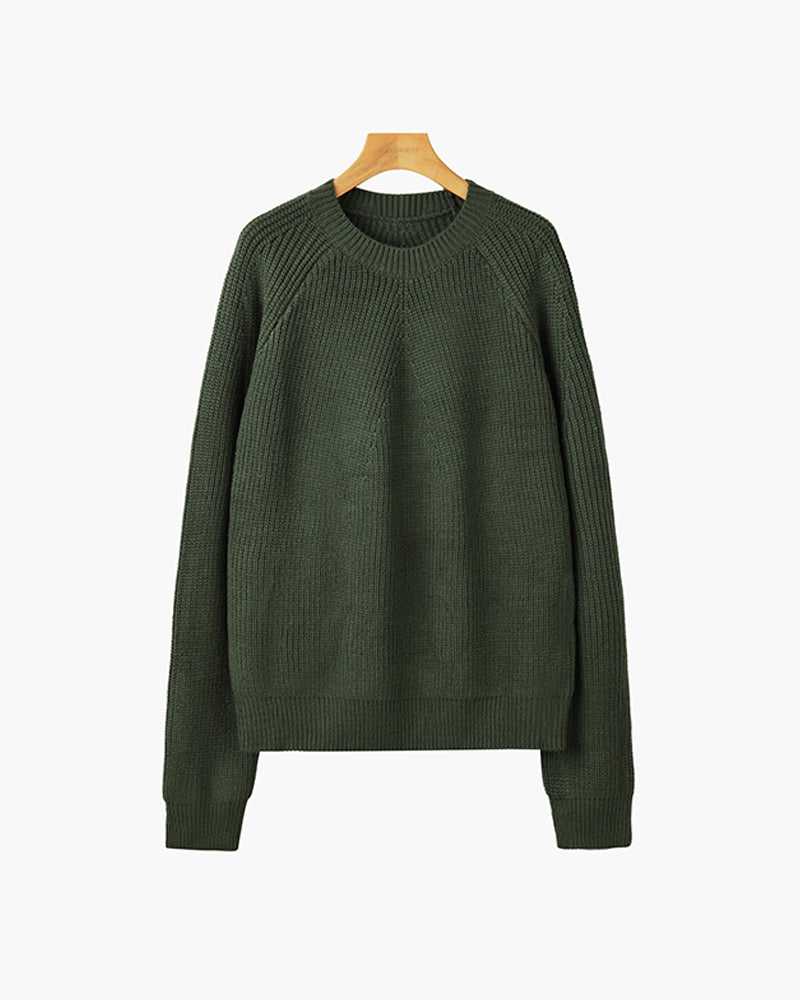 Ravier – Cotton Knit Raglan Sleeve Sweater