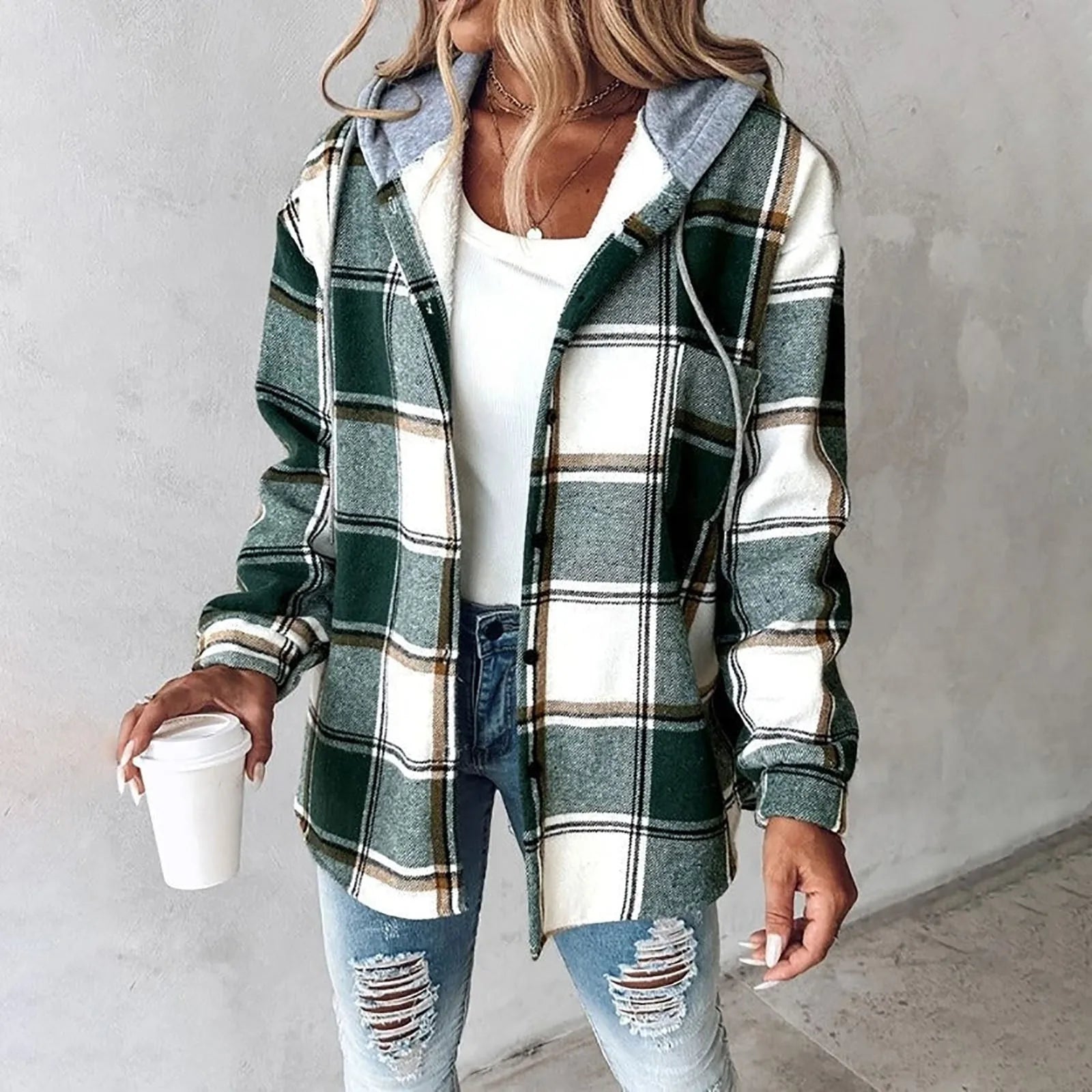 Carmen | Checkered Lined Cardigan Women