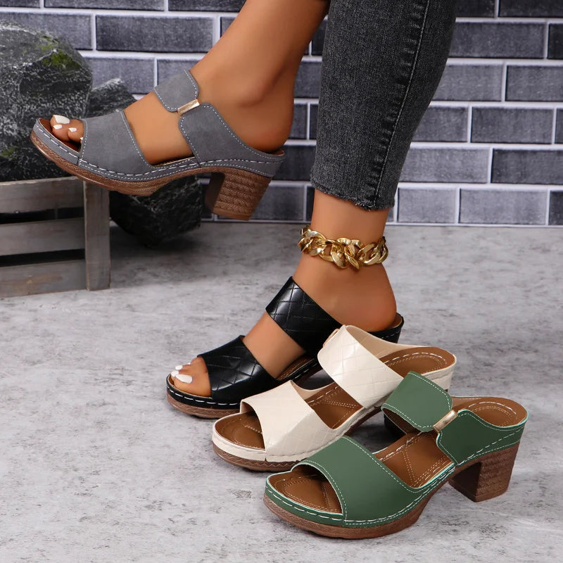 Keira | Women's Arch Support Block Heel Flat Sandals