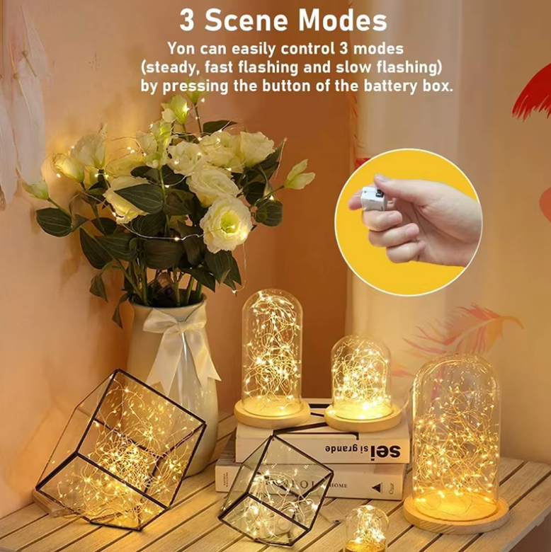 Battery-Powered Fairy Lights – Warm Glow String Lights for Christmas & Home Décor