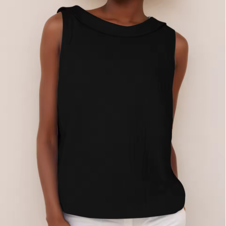 Noemi | Sleeveless Roll Collar Top