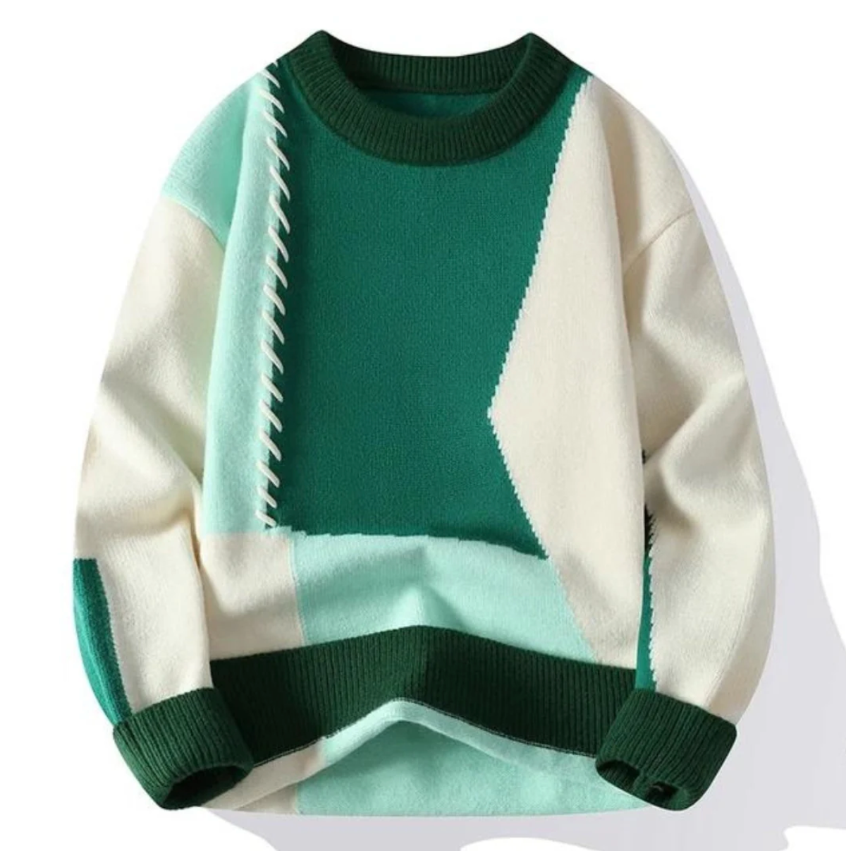 Clinton – Artistic Patchwork Sweater for Everyday Elegance