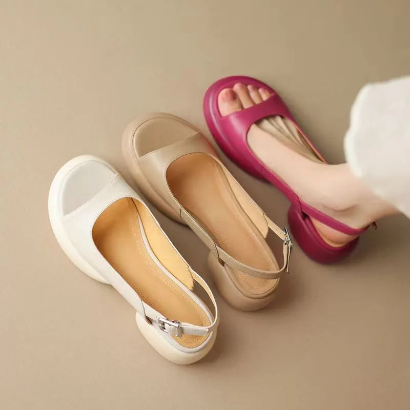 Wren | Women's Platform Low Heel Flat Sandals