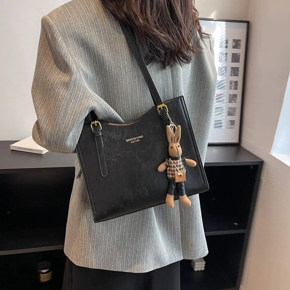 Clarie - Vintage Vegan Leather Shoulder Bag