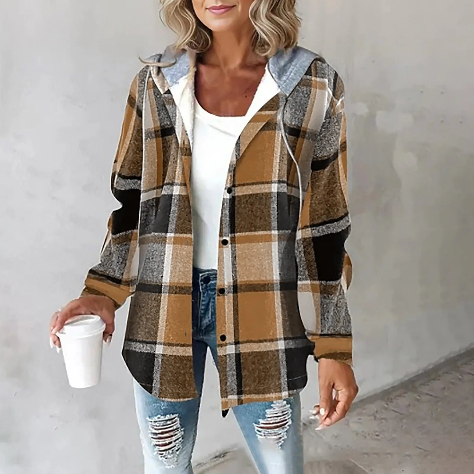 Carmen | Checkered Lined Cardigan Women