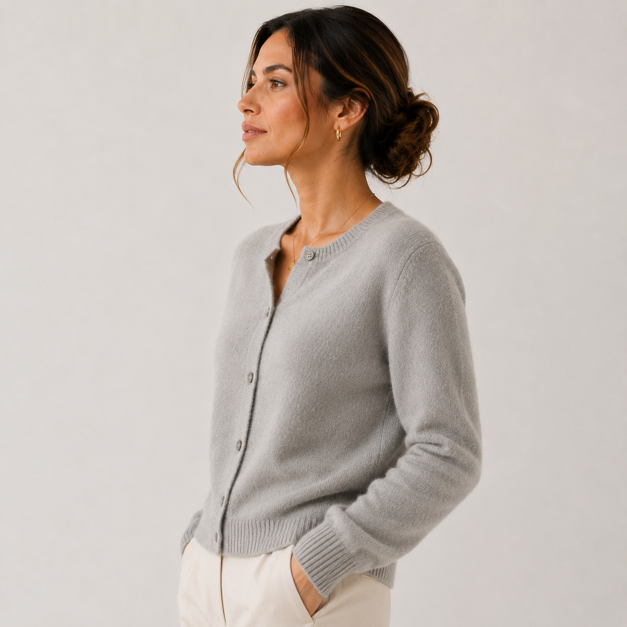Women's Soft Knit Cardigan Classic Button Front Long Sleeve