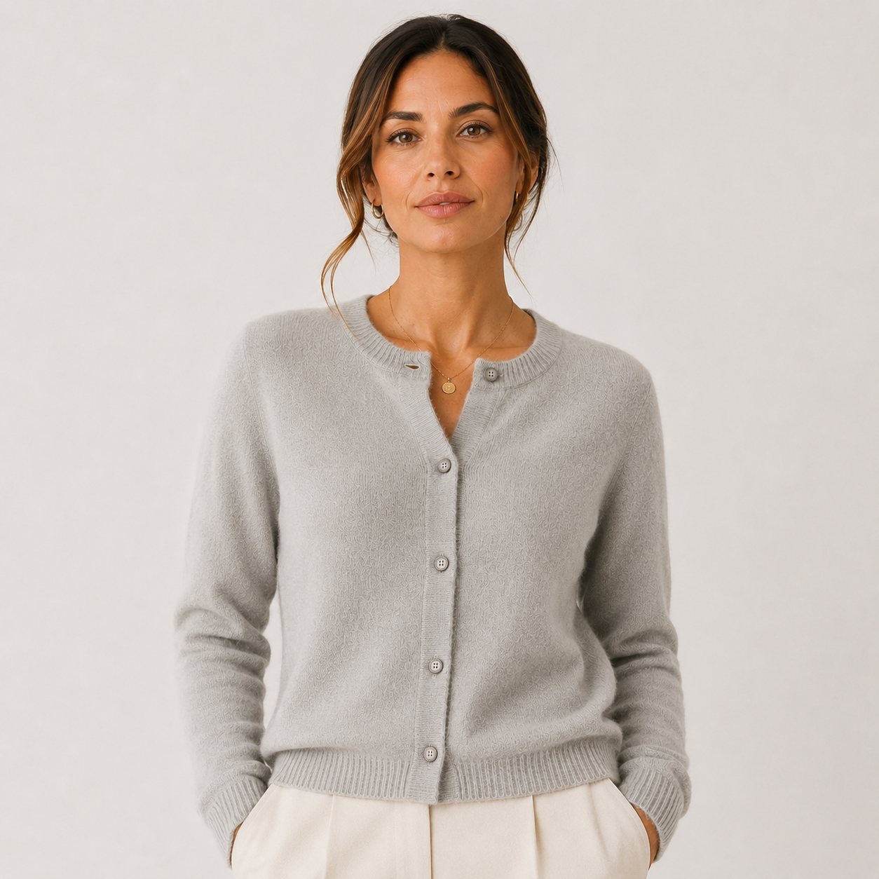 Women's Soft Knit Cardigan Classic Button Front Long Sleeve