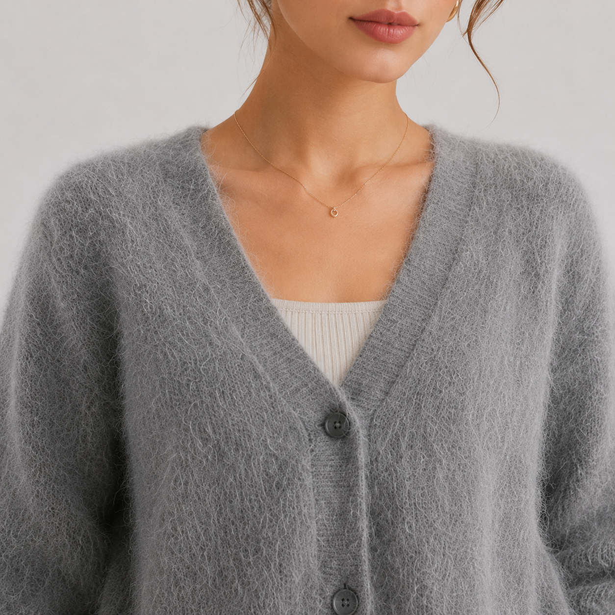 Women's Knit Cardigan Comfortable Long Sleeve Button Sweater