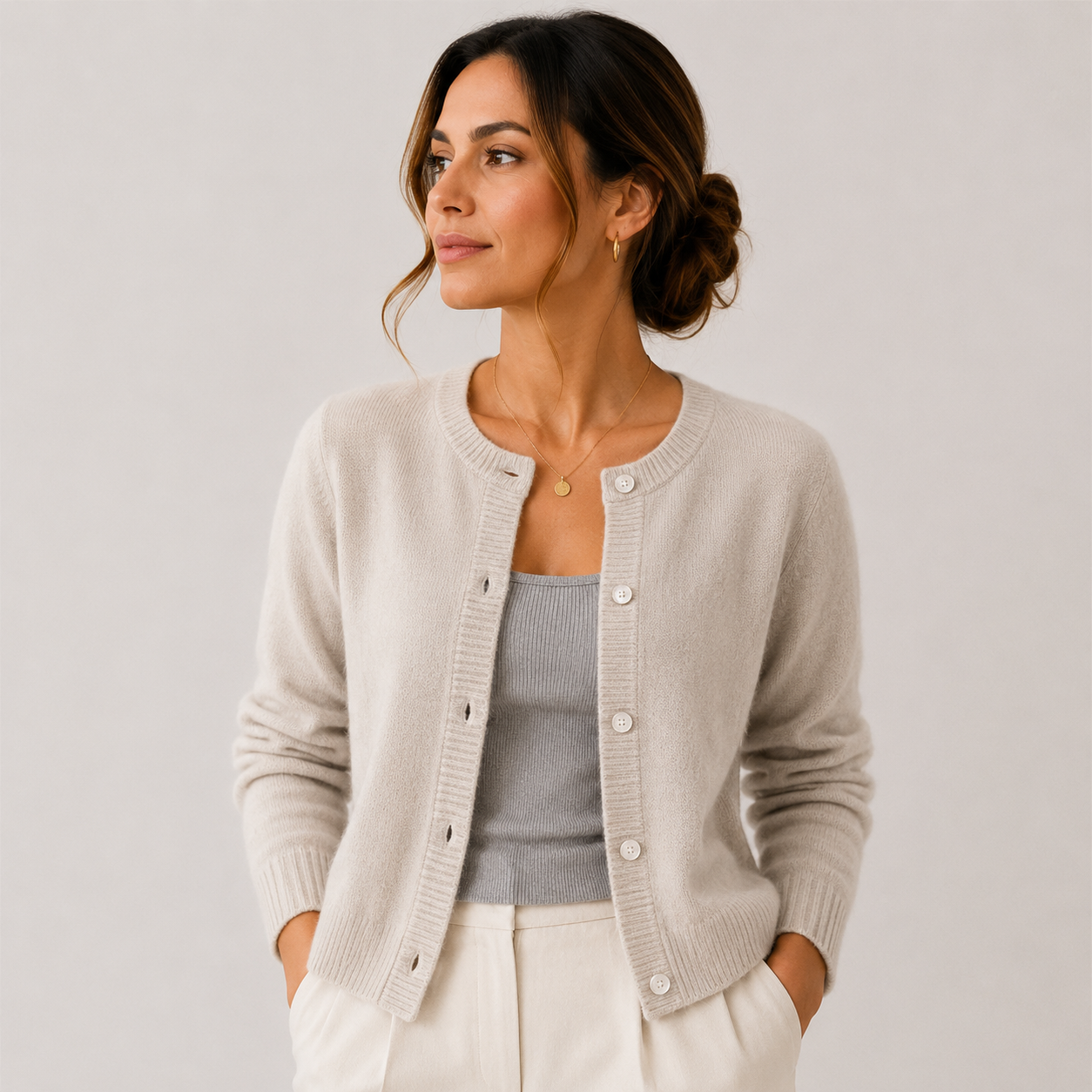 Women's Soft Knit Cardigan Classic Button Front Long Sleeve