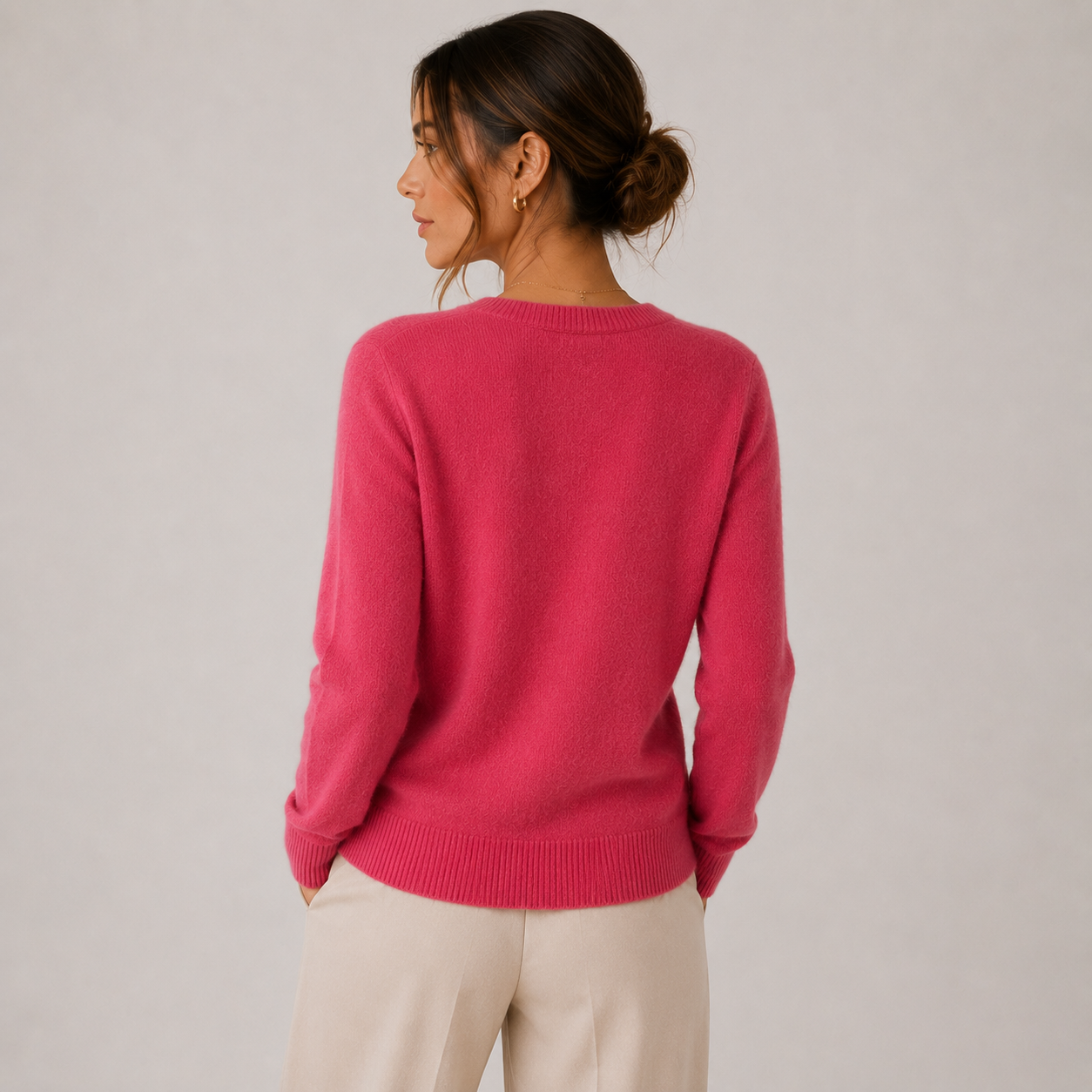 Women's Cashmere Look Cardigan Soft Button Front Knit Sweater