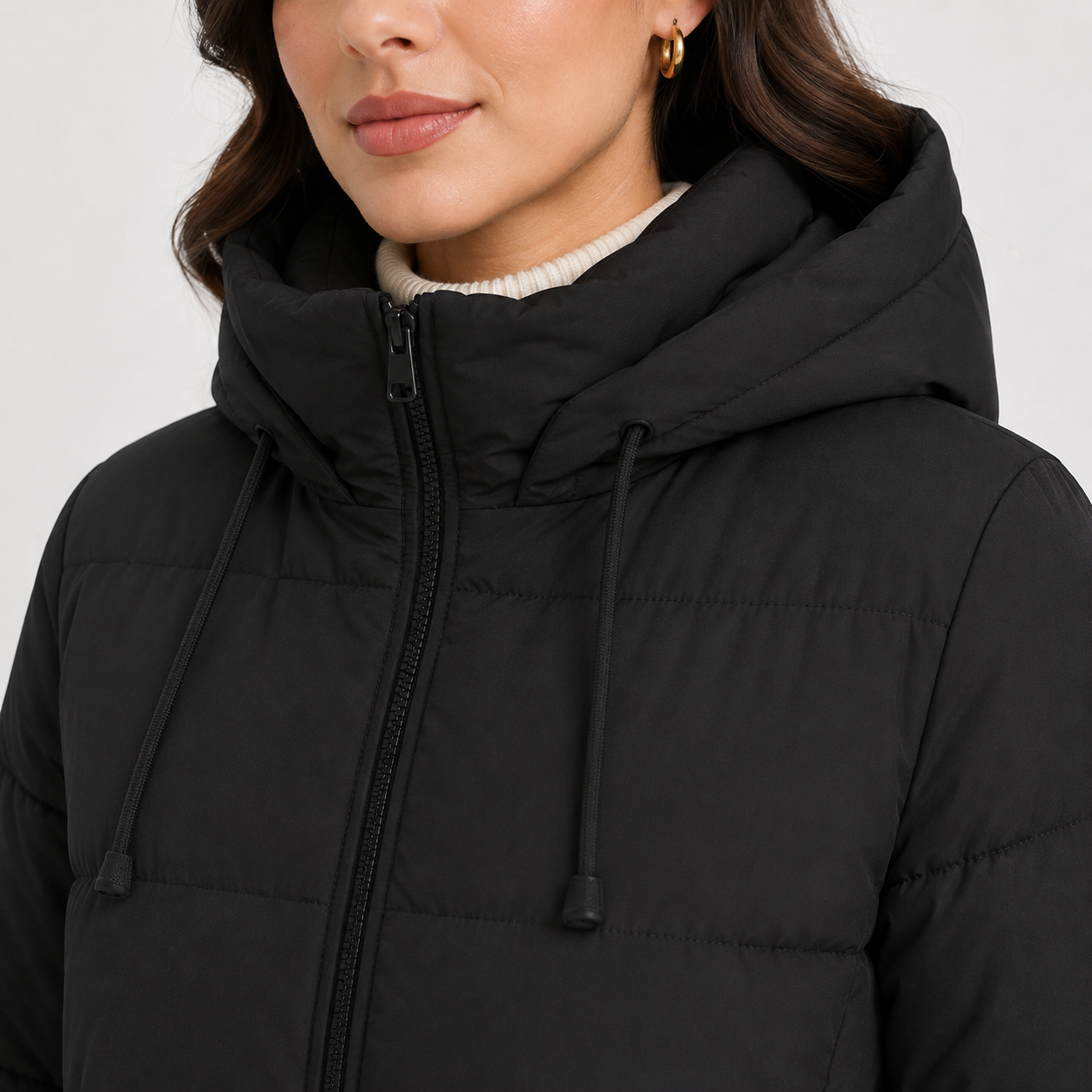 Women’s Long Puffer Coat Hooded Quilted Warm Winter Jacket