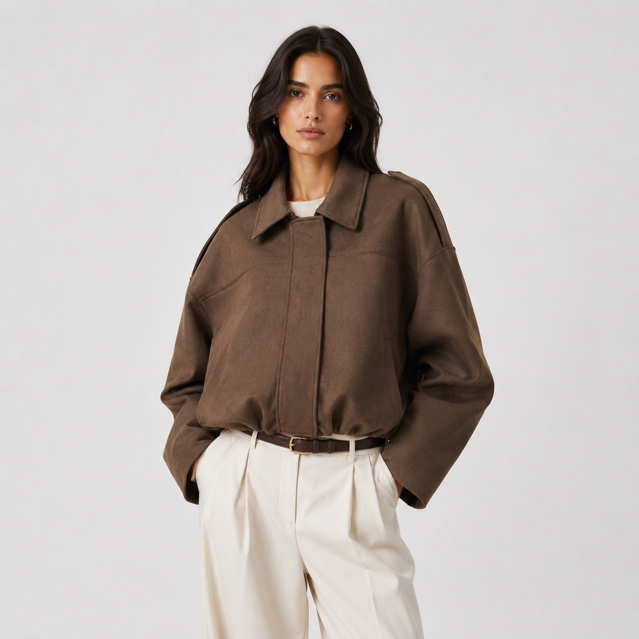 Women's Relaxed Fit Suede Jacket Timeless Refined Outerwear