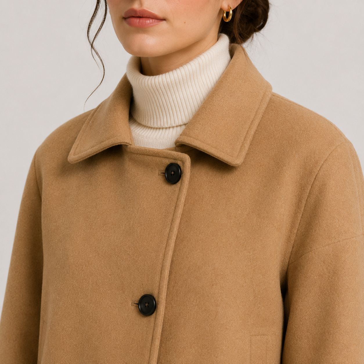 Women's Button Front Jacket Relaxed Fit Timeless Outerwear