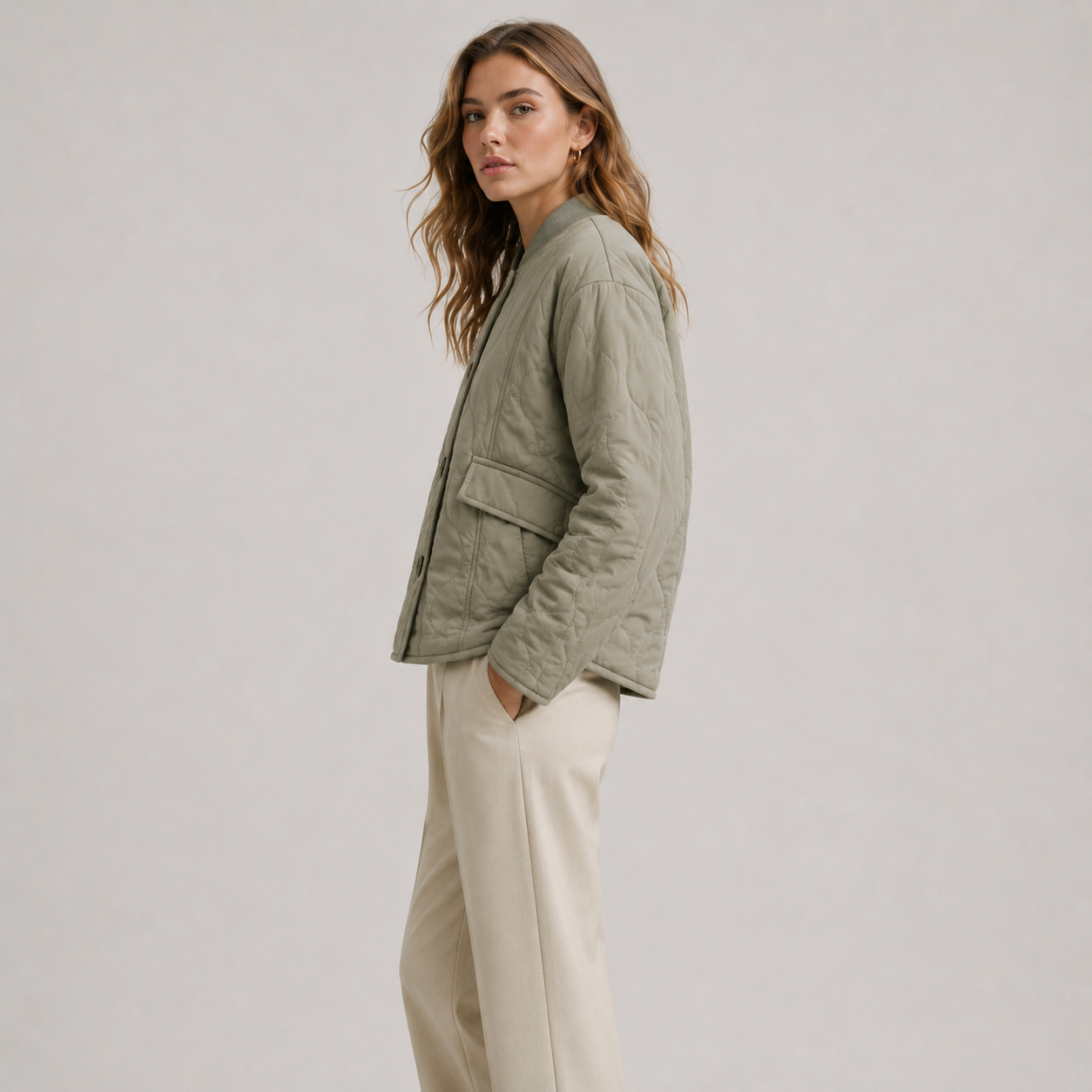 Women's Jacket Warm Loose Fit Long Sleeve Button Coat