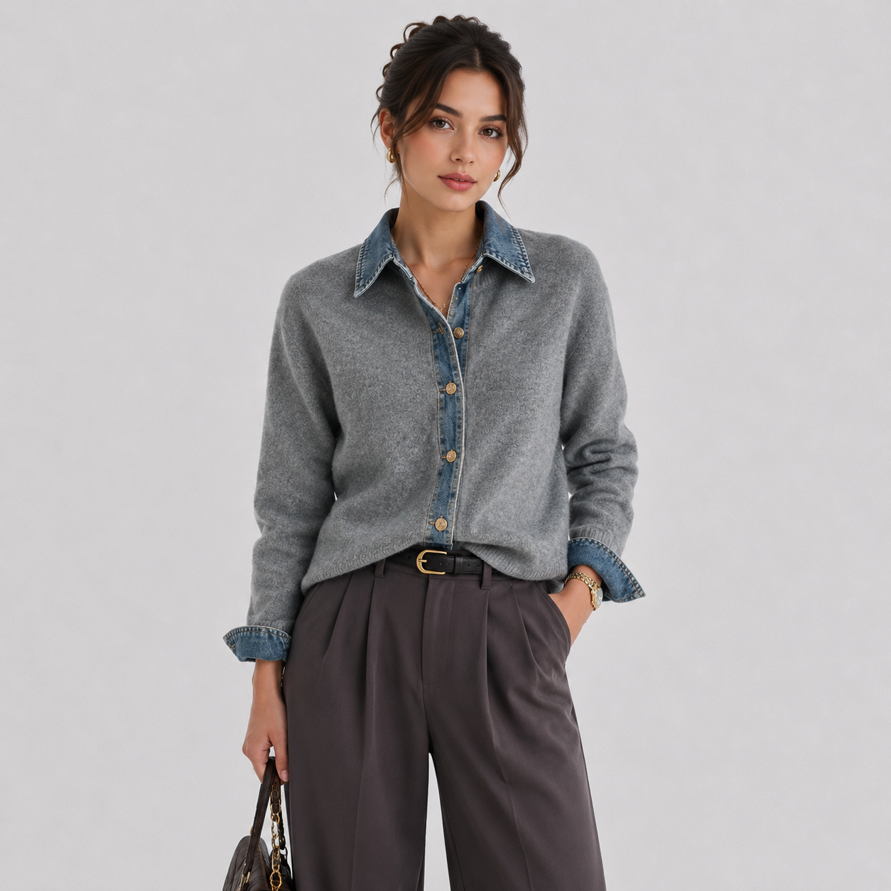 Women's Denim Jacket Classic Button Front Everyday Outerwear