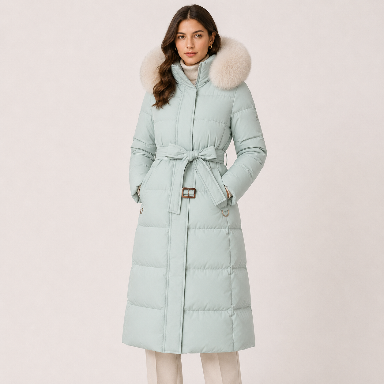 Women's Puffer Parka Water Resistant Loose Fit Fur Hood