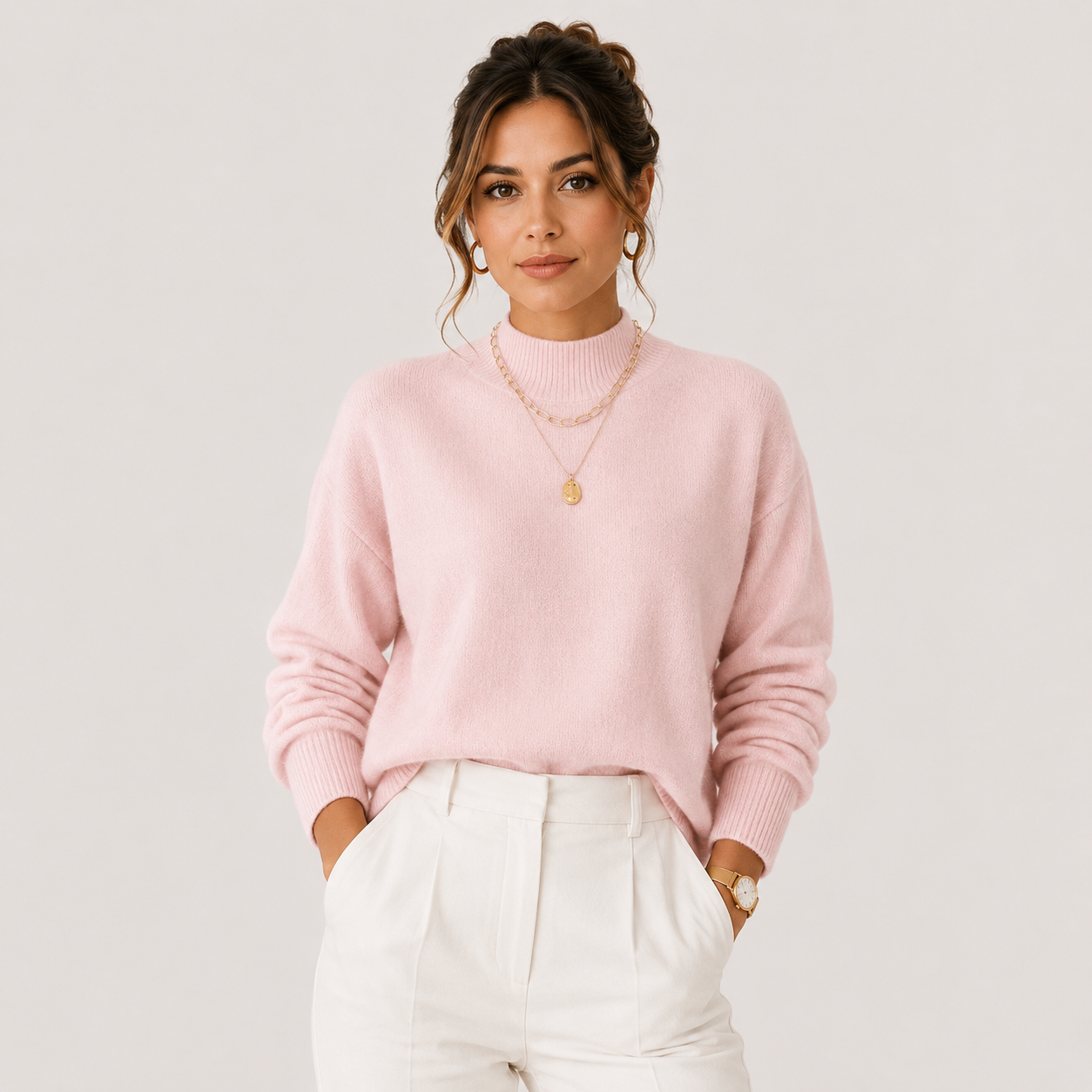 Priya | Women's Cable Knit Turtleneck Sweater, Cozy Winter Pullover