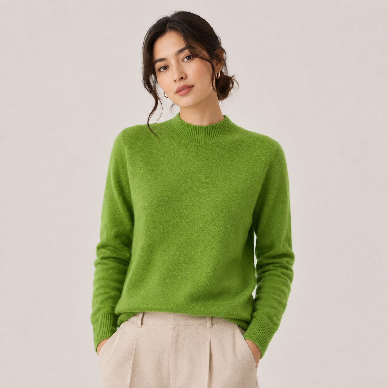 Women's Cashmere Look Sweater Lightweight Classic Fit