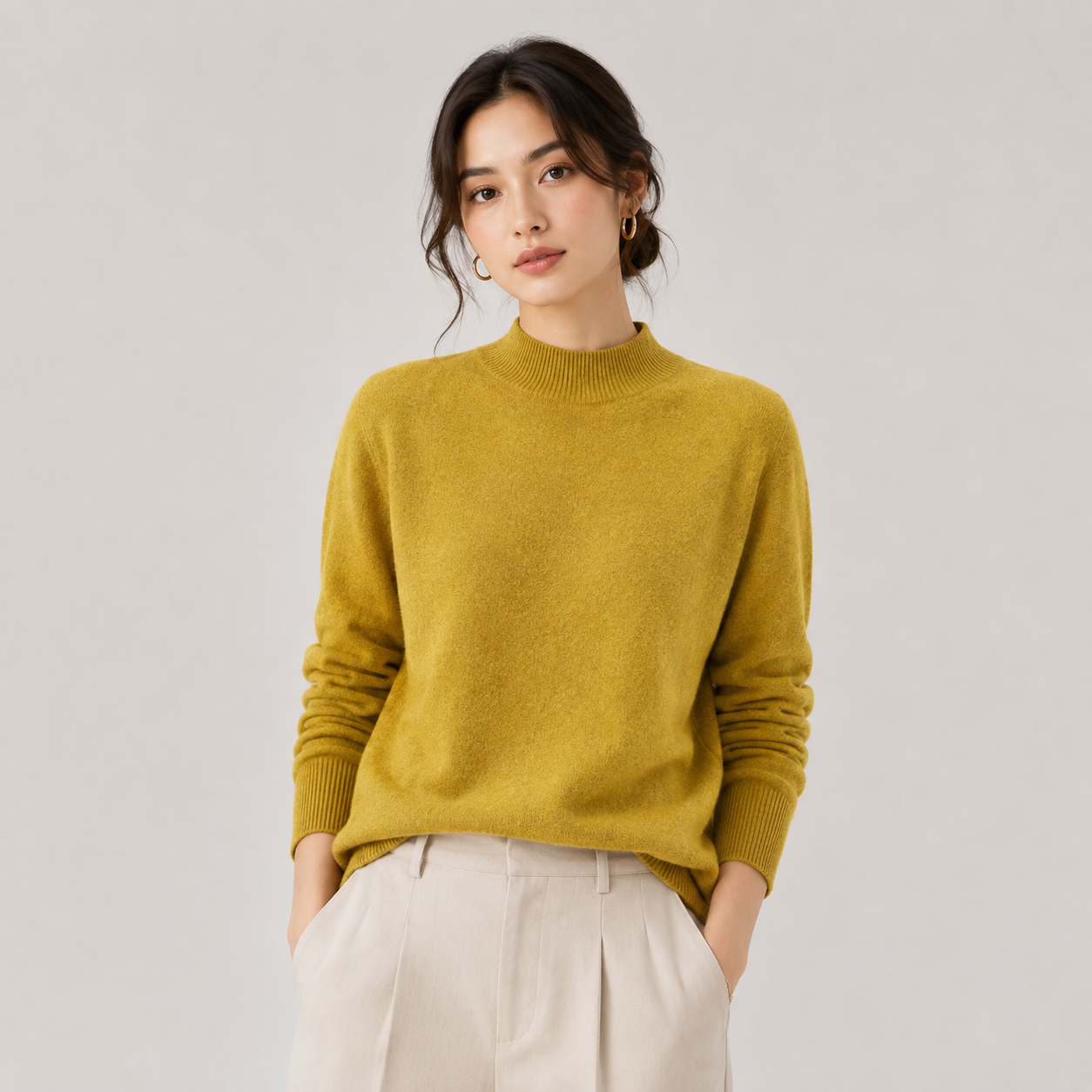 Women's Cashmere Look Sweater Lightweight Classic Fit