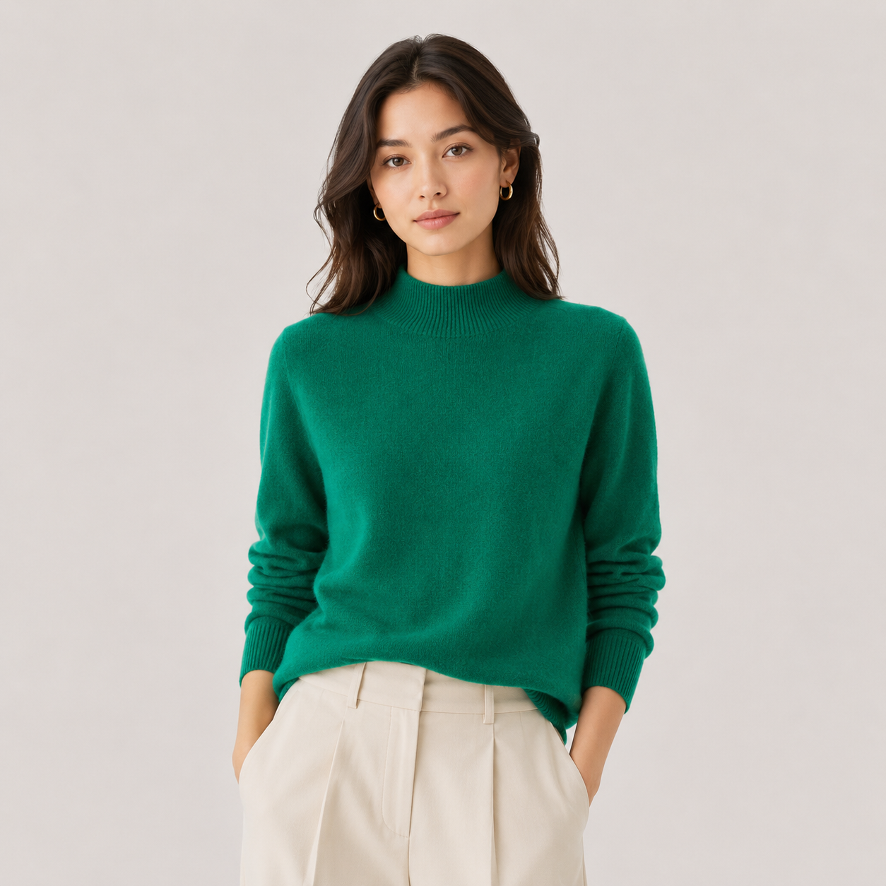 Women's Cashmere Look Sweater Lightweight Classic Fit