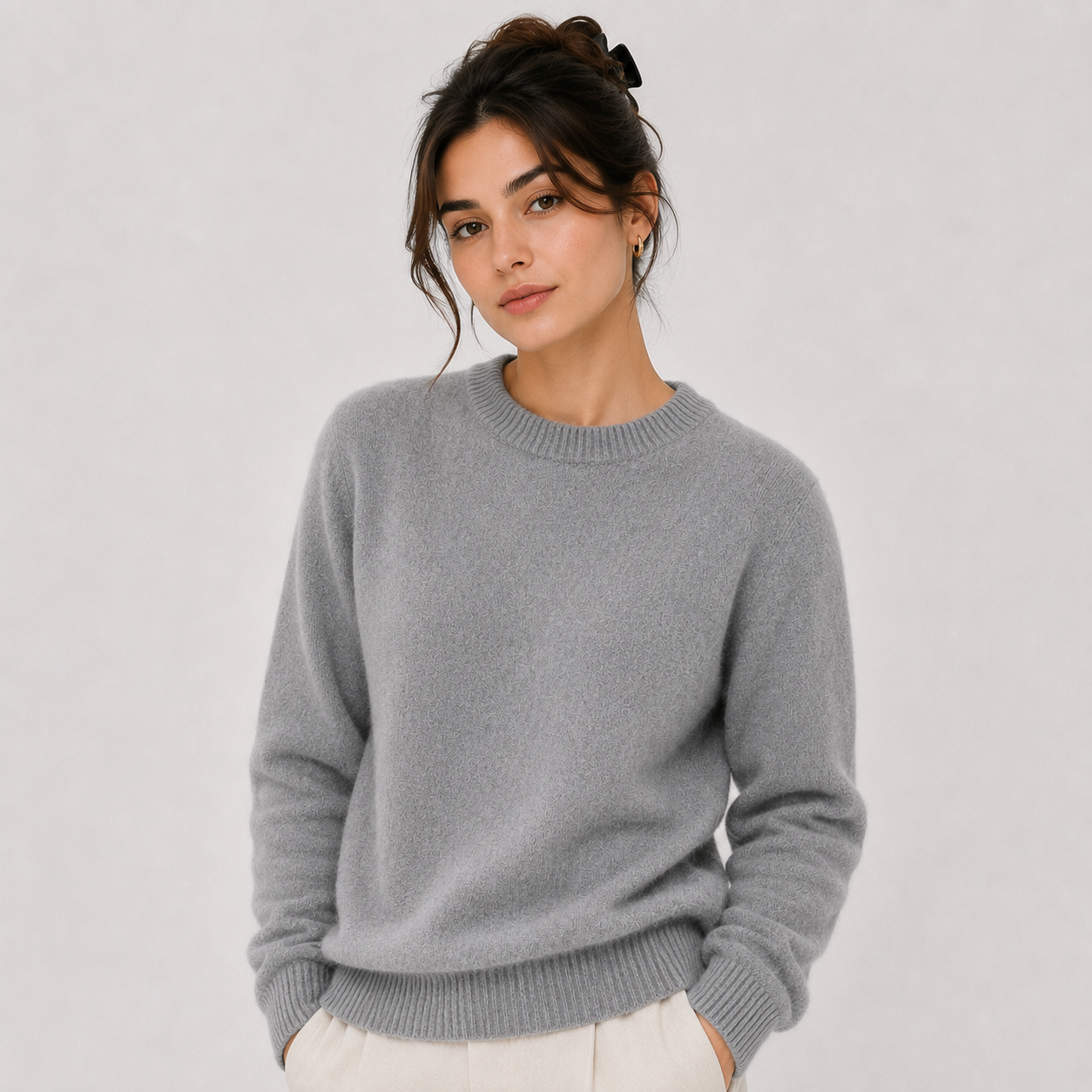 Women's Classic Cashmere Look Sweater Lightweight Warm Knitwear