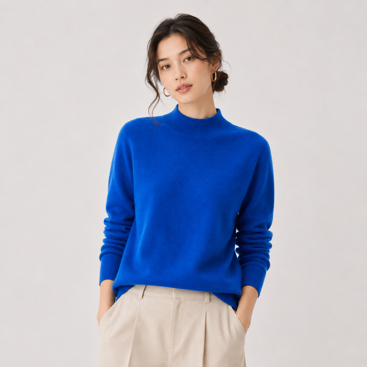Women's Cashmere Look Sweater Lightweight Classic Fit