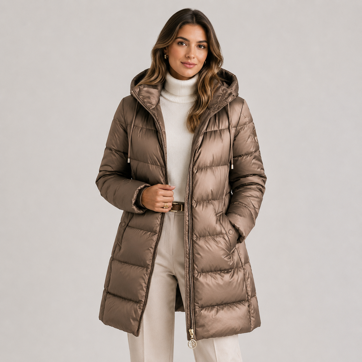 Women's Hooded Puffer Coat Insulated Cold Weather Outerwear
