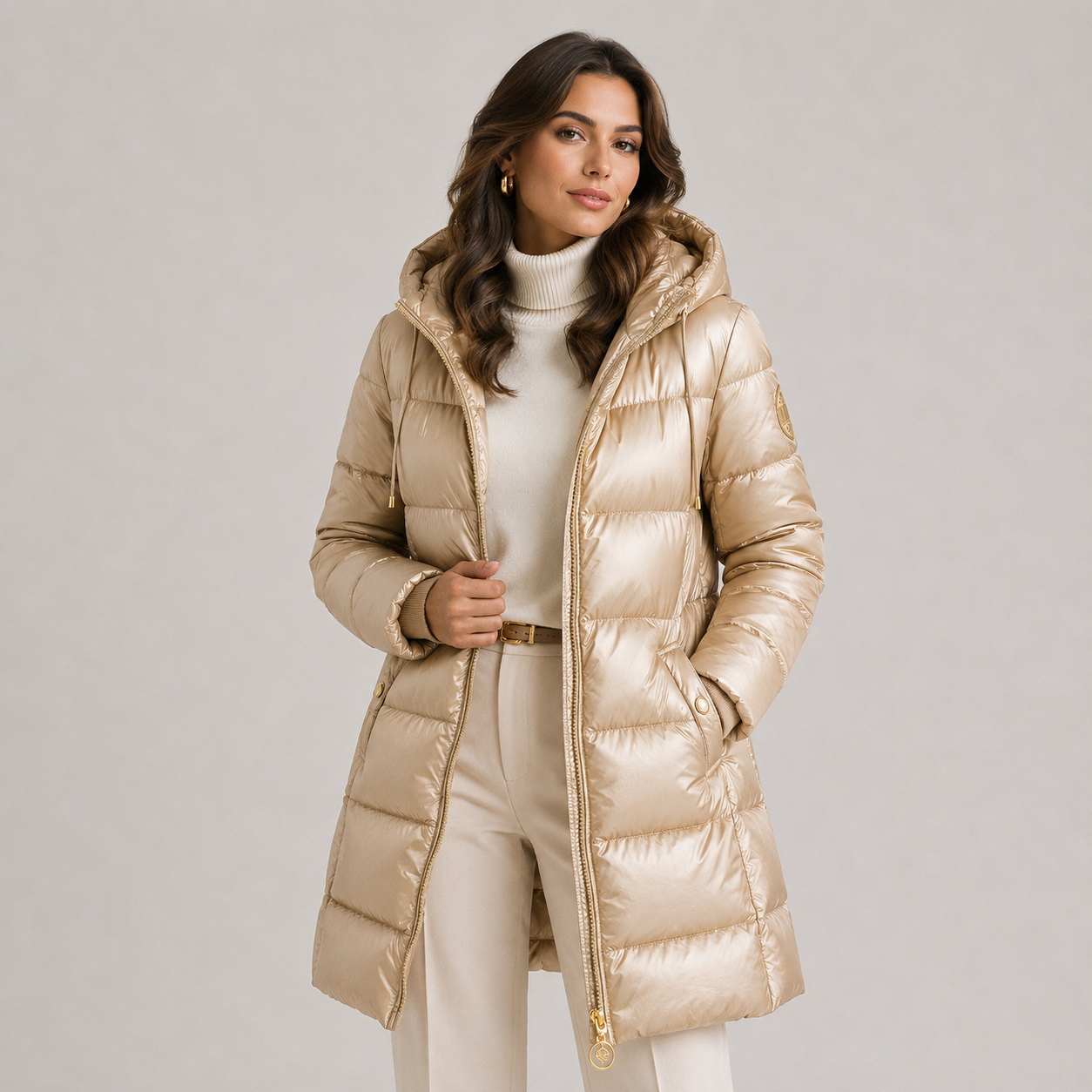 Women's Hooded Puffer Coat Insulated Cold Weather Outerwear
