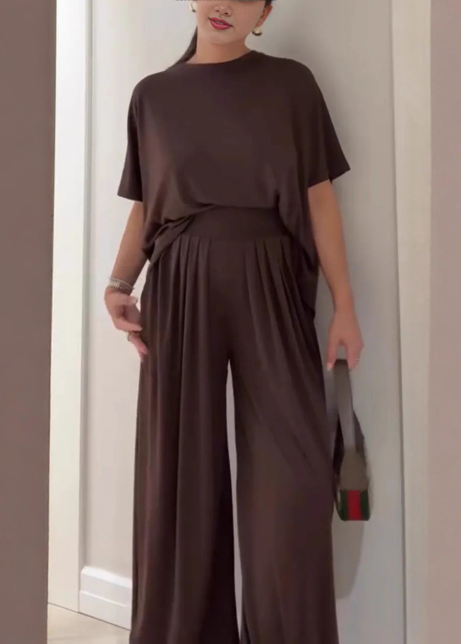 Leanne | Casual Top & Wide-Leg Pants Set