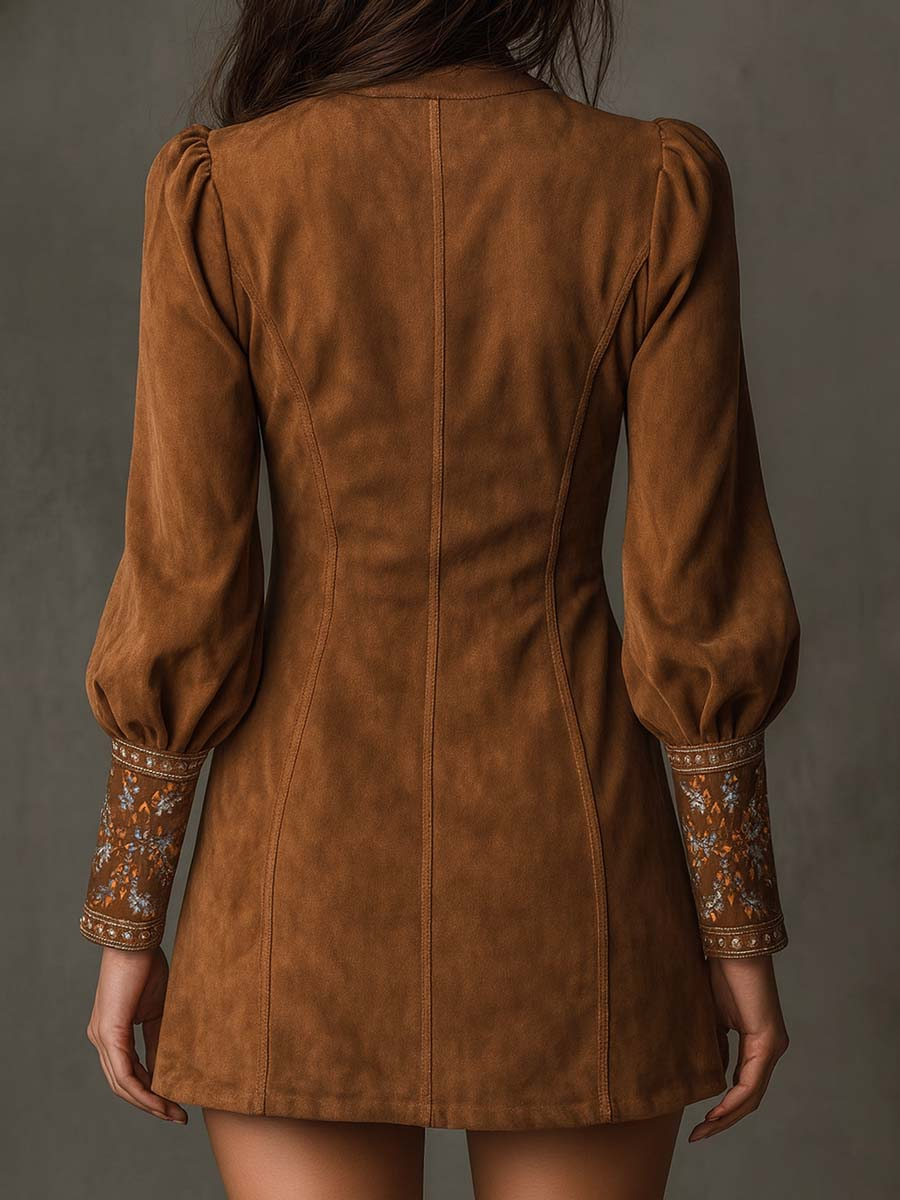 Erizza – Suede-Effect Short Dress