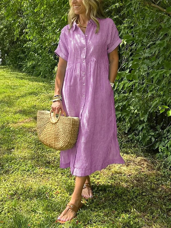 Anjie – Buttoned Cotton Maxi Dress