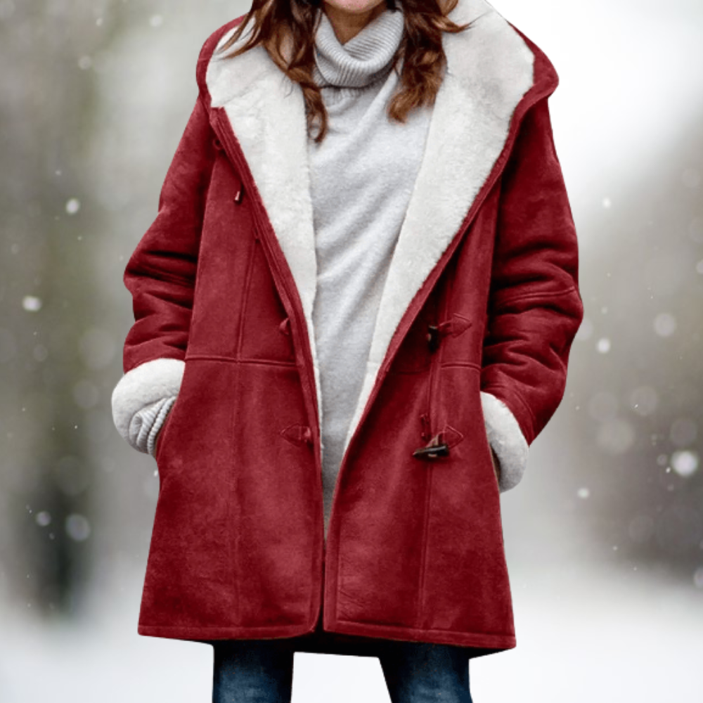 Aldrice | Women's Hooded Winter Coat with Sherpa Lining