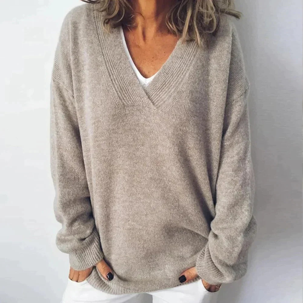 Anwen | Women's Relaxed Fit V-Neck Knit Sweater
