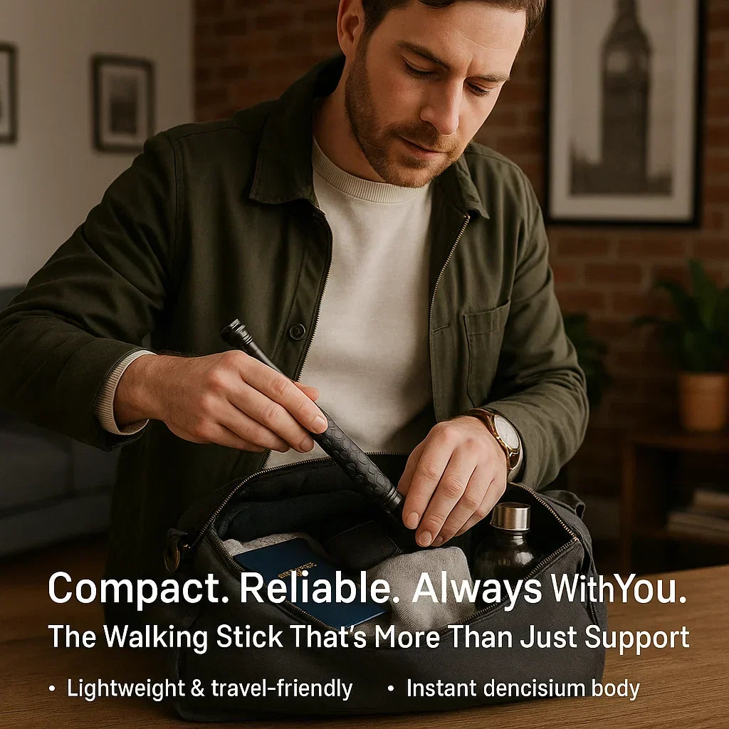 Telescopic Self-Defense Walking Stick | One-Click, Durable Safety Aid