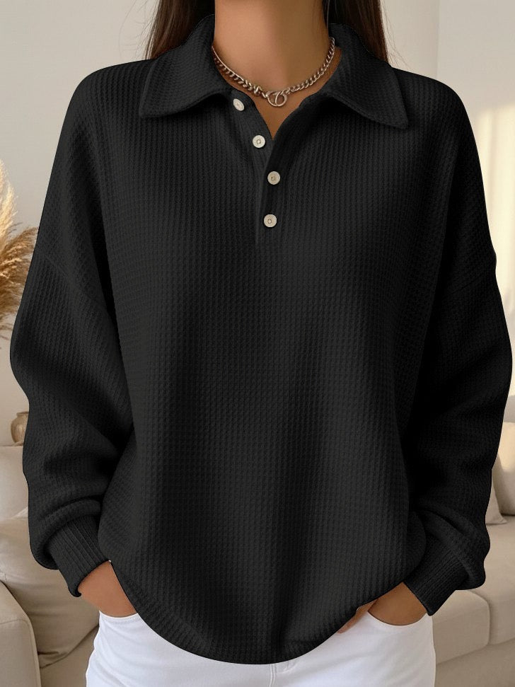 Elegant Lightweight Polo Collar Sweater