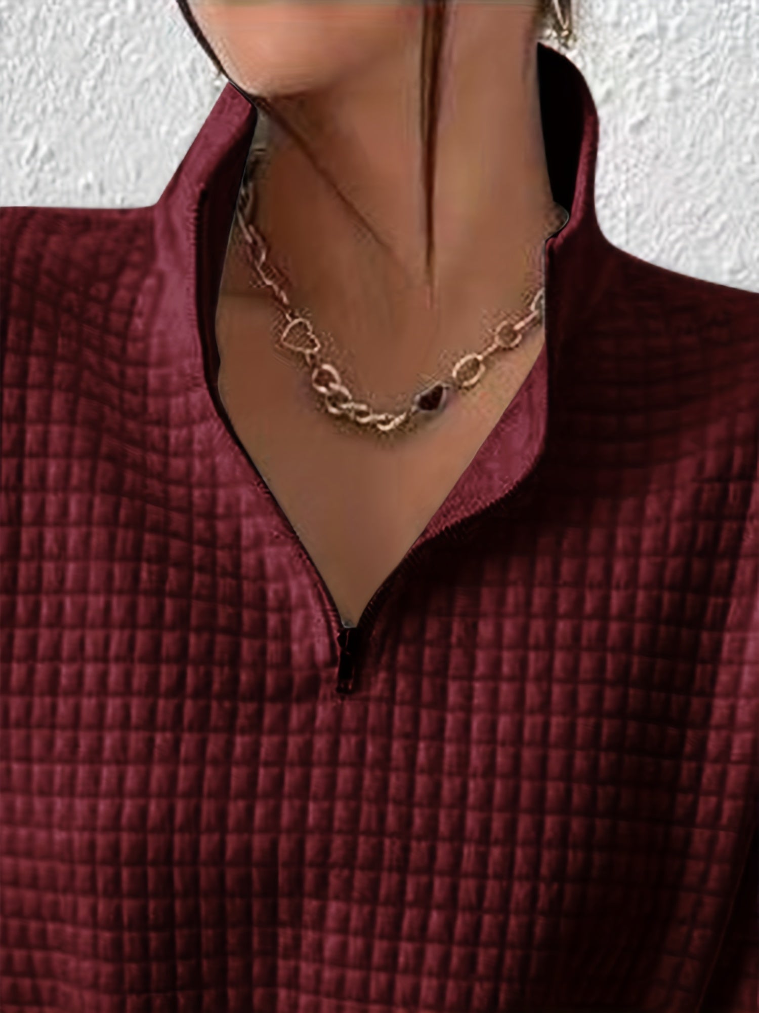 Relaxed Quarter-Zip Mock Neck Pullover
