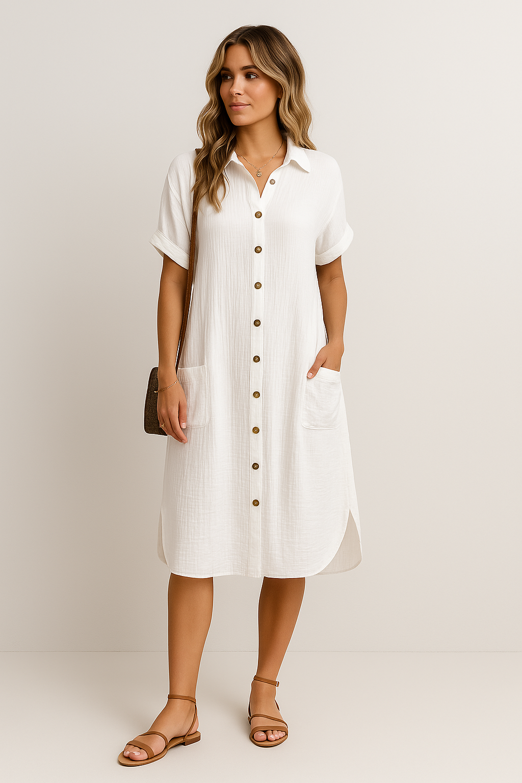 Lena - Oversized fabric polo dress