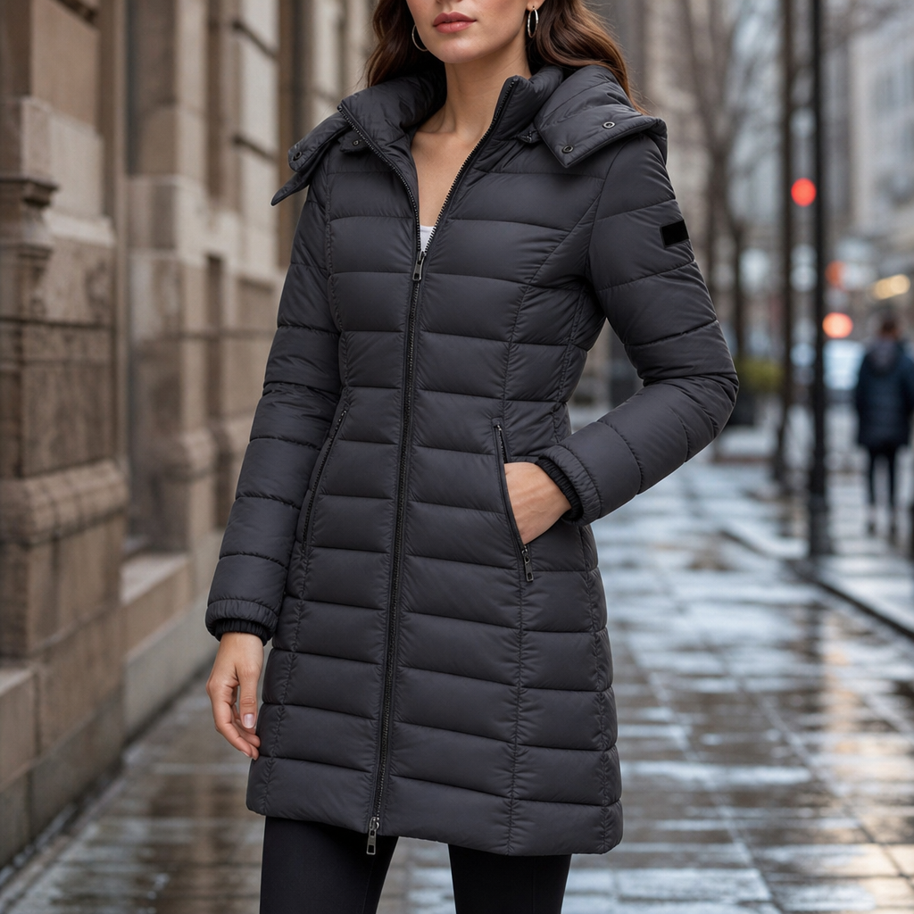 Belvaine | Women's Mid-Length Hooded Puffer Jacket