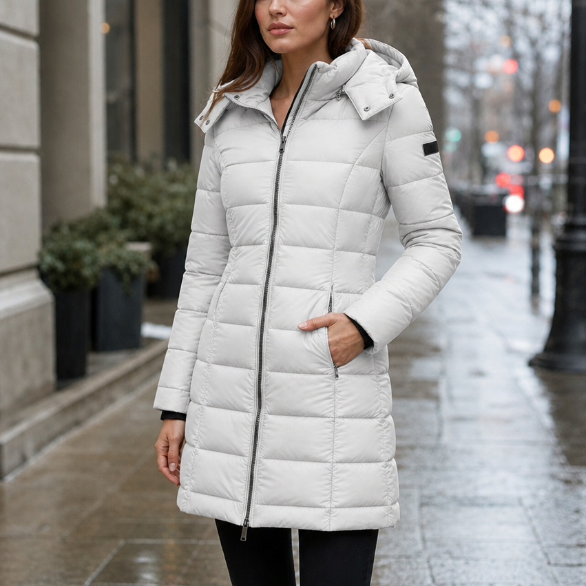 Belvaine | Women's Mid-Length Hooded Puffer Jacket