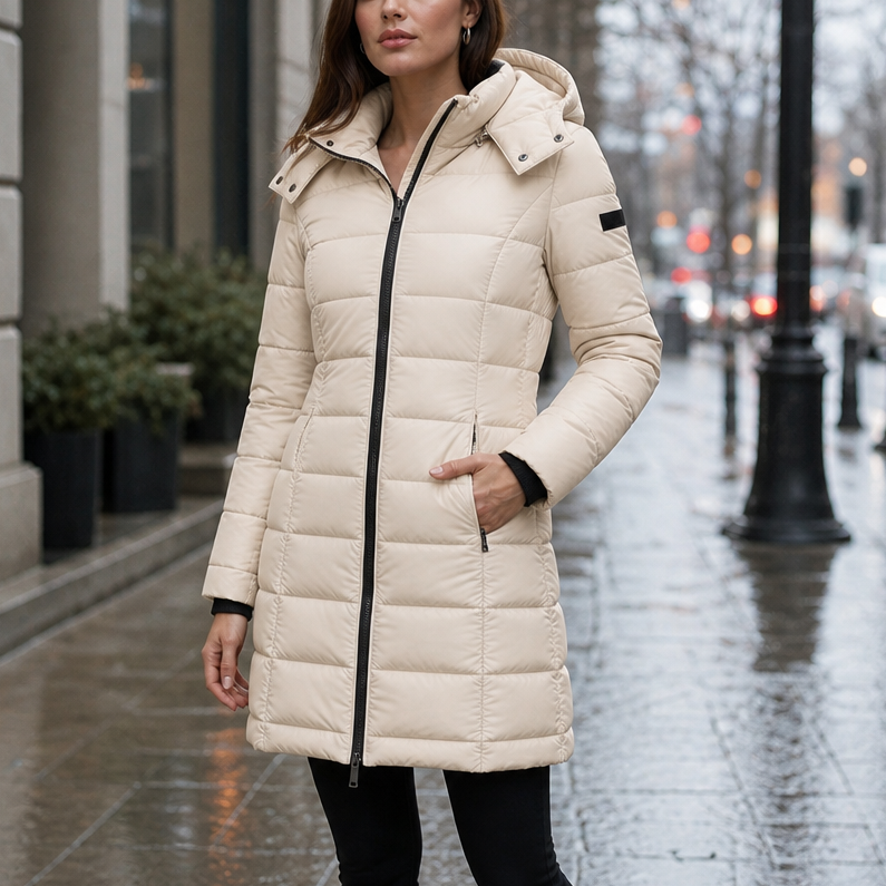 Belvaine | Women's Mid-Length Hooded Puffer Jacket
