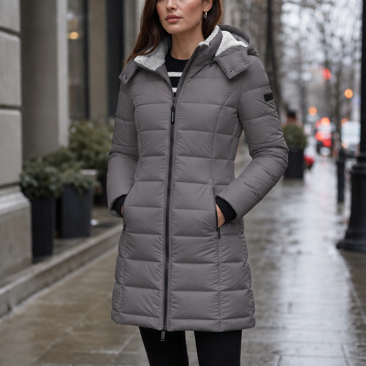 Belvaine | Women's Mid-Length Hooded Puffer Jacket