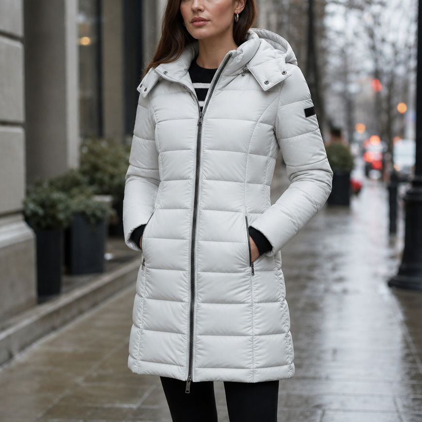 Belvaine | Women's Mid-Length Hooded Puffer Jacket