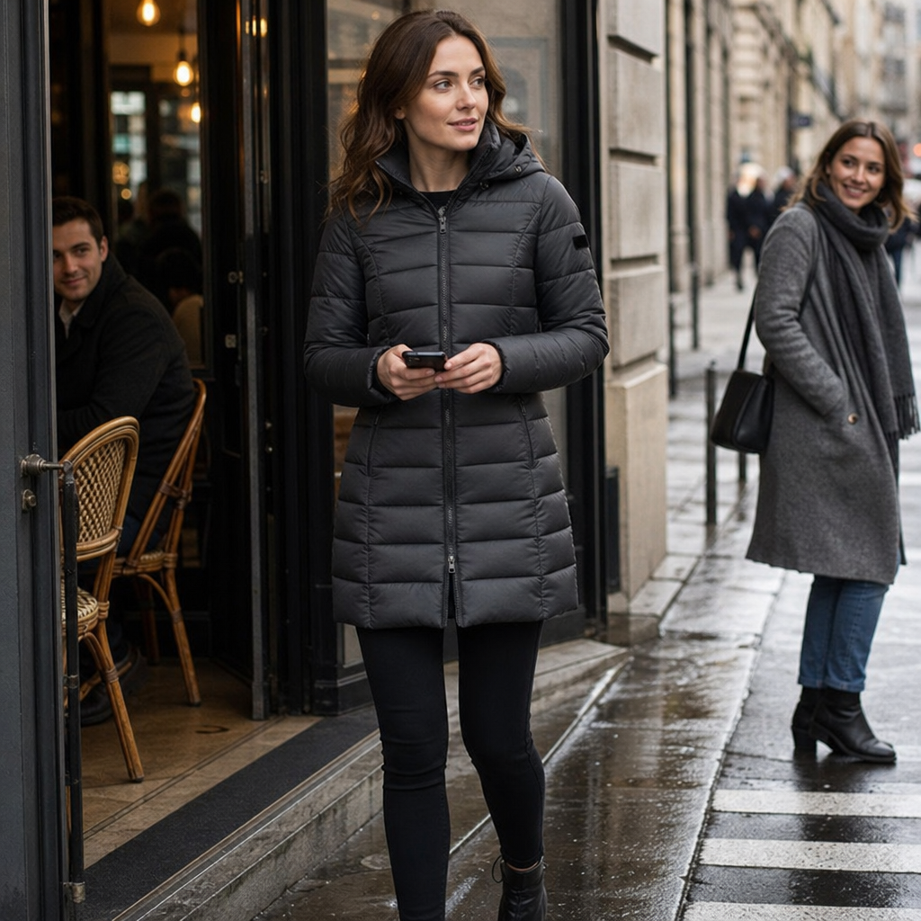 Belvaine | Women's Mid-Length Hooded Puffer Jacket