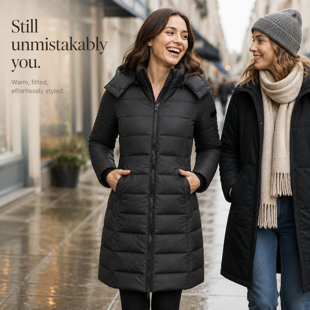 Belvaine | Women's Mid-Length Hooded Puffer Jacket